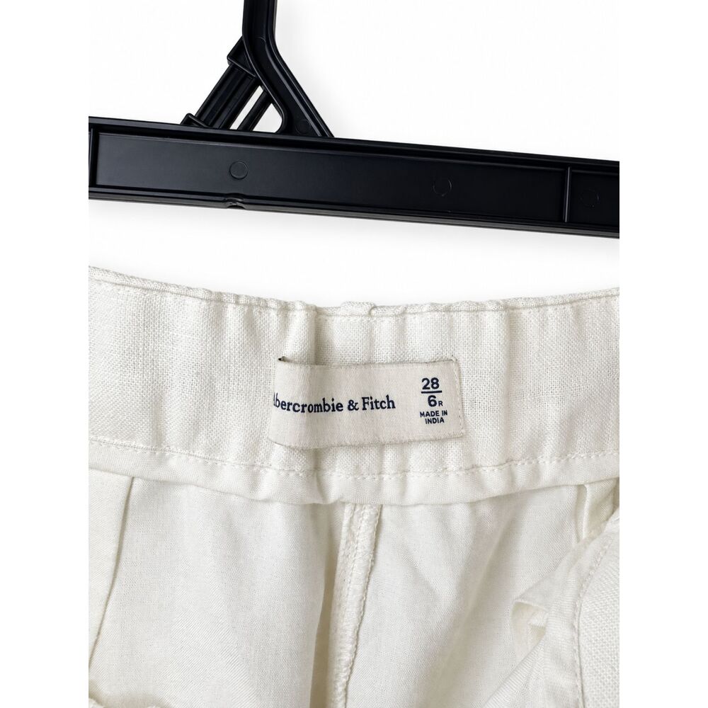 Abercrombie Sloane Linen Blend Wide Leg Pants White Size 28 6R - Picture 5 of 11